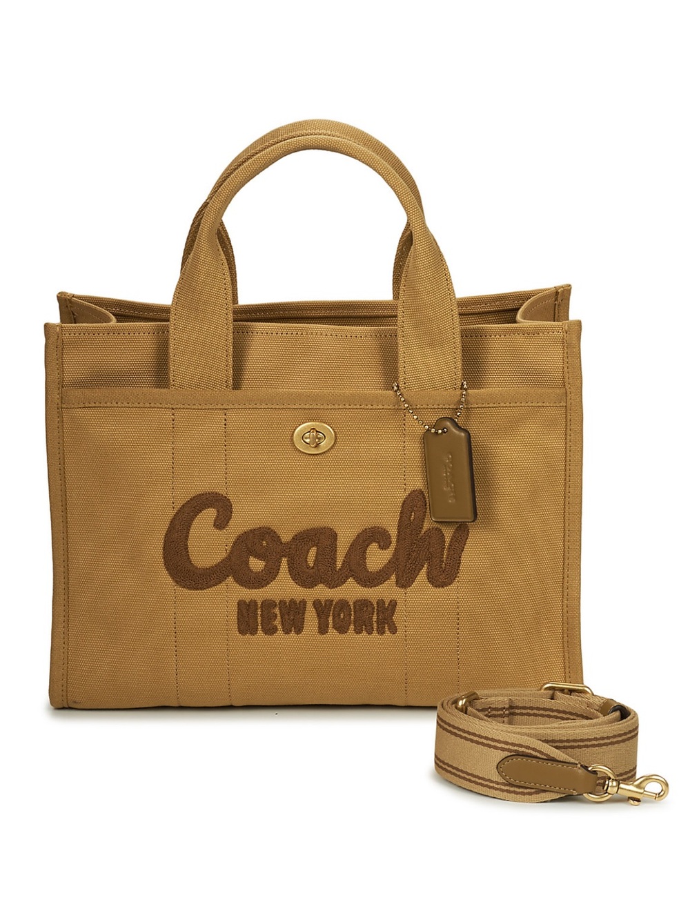 Authentic Coach Cargo Tote in Tan with Gold Accents